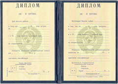Диплом Вуза УССР до 1991 года